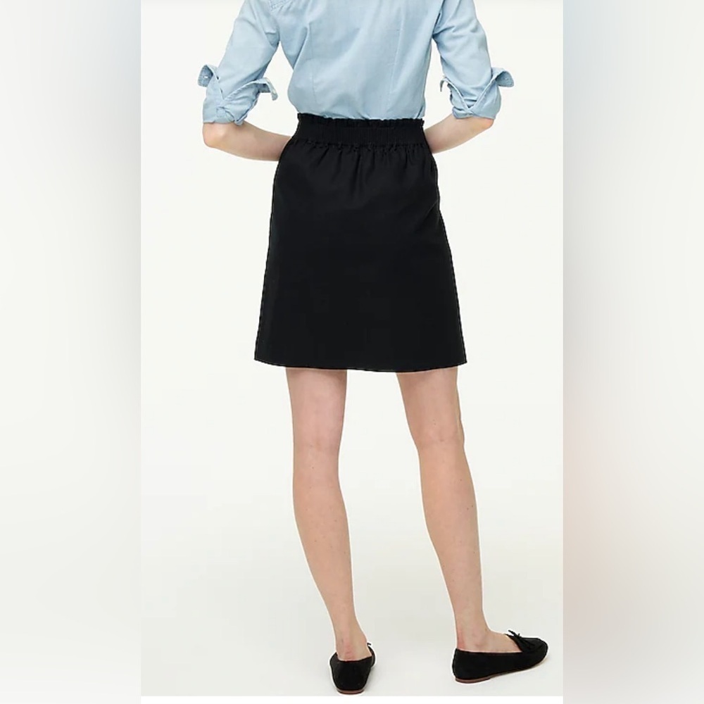 Madewell J Crew Factory Black Linen Blend “City” Skirt Paperbag Waist Officewear - Picture 2 of 9